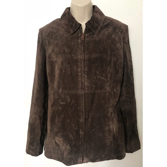 Anne Klein Jackets & Blazers - Anne Klein Suede Zip Up Coat Jacket